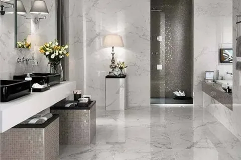 تصویر 1 از سنگ مرمریت طوسی کاشان با رنگ آرامبخش برای کف